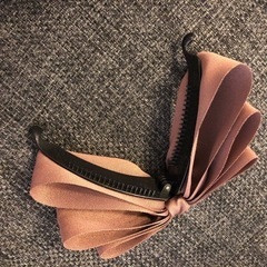 ヘアクリップ ワニクリップ リボン 茶色 ブラウン ロング セミロング   大人の画像