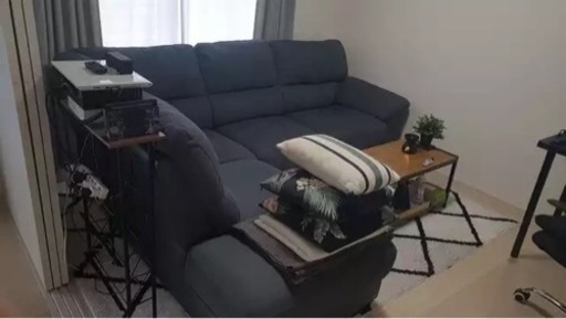 【値段交渉可】ニトリ　カウチソファ　グレー