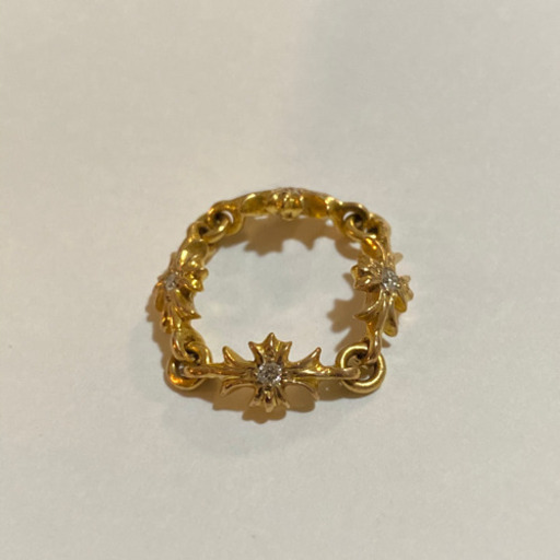 クロムハーツ　タイニーEリング　22k CHプラスダイヤリング 4P 査定済