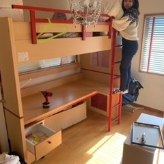ロフトタイプ システムベッド&学習机✨イイダベッド製✨
