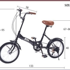 折り畳み自転車　美品　16インチ　BTM6段変速の画像