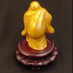 【一体総重量637g】 24KGP 高岡銅器 秀雲 七福神布袋尊像 置物の画像