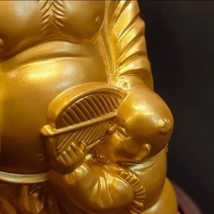 【一体総重量637g】 24KGP 高岡銅器 秀雲 七福神布袋尊像 置物の画像