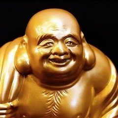 【一体総重量637g】 24KGP 高岡銅器 秀雲 七福神布袋尊像 置物の画像