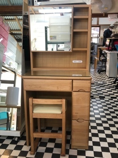 【リサイクルサービス八光　田上店　配達・設置OK】ロースト ドレッサー（スツール付） 1面鏡タイプ | ROAST DRESSER WITH STOOL