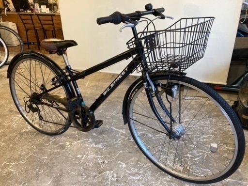 【前後タイヤ・チューブ新品！】LEDオートライト　6段変速　27インチ自転車　ブラック