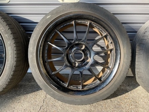 【手渡し限定】WORK 17インチ 4本 アルミホイール 7J PCD114.3 オフセット＋45 4穴 タイヤサイズ215-45-1