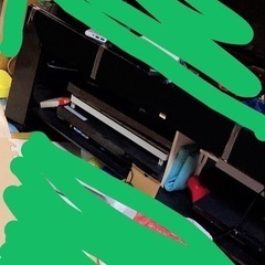 スピーカー付きテレビ台、別途ウーハー付き　19日までに処分の画像