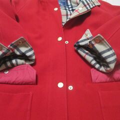 バーバリー 赤コート　M【美品】の画像