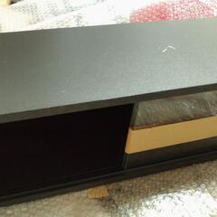 木製CDラック　ガラス扉付き