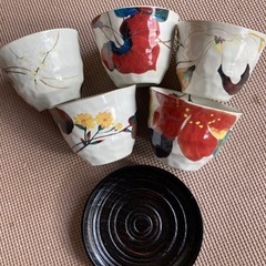 【お値下げ】漆器お茶碗　和の花5種の画像