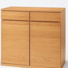 無印良品 木製キャビネット・木扉・オーク材の画像