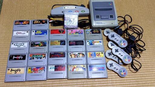 スーパーファミコン本体\u0026ソフト\u0026マルチタップまとめて
