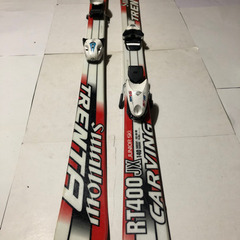 小学生用　中古スキーセット　現状手渡し希望　板/スワローの140 収納バック付ブーツ/25〜25.5 ストック/2セットの画像