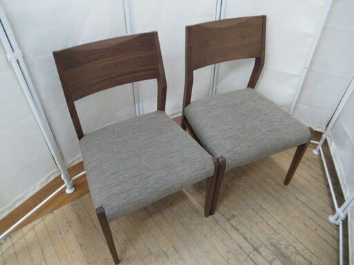 JKN3433/使用1年未満/ダイニングチェア/ベージュ/ウォールナット/大塚家具/ウィドゥスタイル/WeDOStyle/C823/2脚セット/良品/美品/中古品/