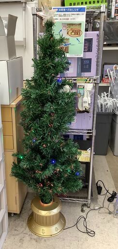 ★1点限り★クリスマスツリー ファイバーライト内臓　 高さ 約 150センチ【ユーズドユーズ名古屋天白店】 J1338