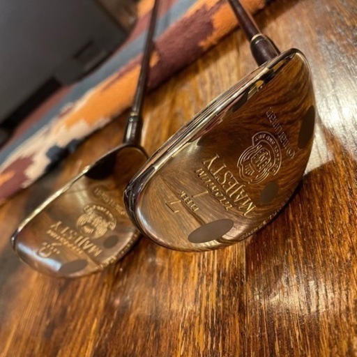 【23万】The parsec majesty マジェスティ　7w 9w FW フェアウェイウッド　 ウッド　マルマン　maruman チタンヘッドCLEEK チタニウム　titanium フレックス　L ゴールド　金色　高級　２本セット