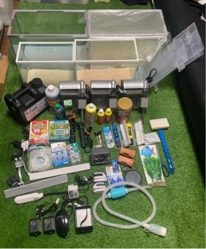 水槽 外掛けフィルター ヒーター エアーポンプ 照明器具 PH測定器 温度計 チューブ など