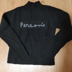 ﾊﾟｰｿﾝｽﾞ ｾｰﾀｰ黒 person's ｳｰﾙ100% ニットの画像