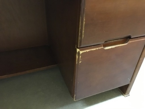 引取先決定➁アンティークな天然木さくらデスク○エグゼクティブデスク