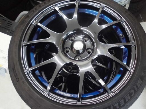 苫小牧市内限定 アルミホイール タイヤ ウェッズ スポーツ SA-67R ブルークロム 17インチ PCD100 7.5Jx17＋45 215/45ZR17 WEDS 苫小牧西店