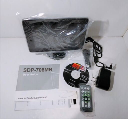 美品 デジタルフォトフレーム Vredefort SDP-708MB フレデ・フォート アラーム デジタル時計 カレンダー