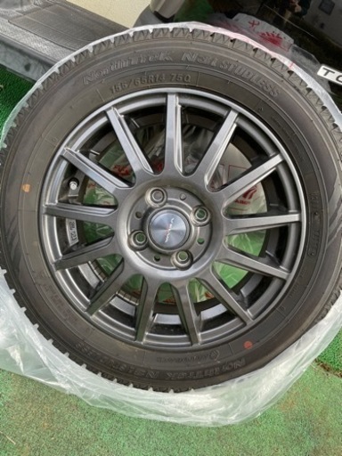 【12/15受渡済】スタッドレスタイヤ（アルミホイール付き） オートバックスPB NorthTrek N3i STUDLESS 155/65R14 75Q