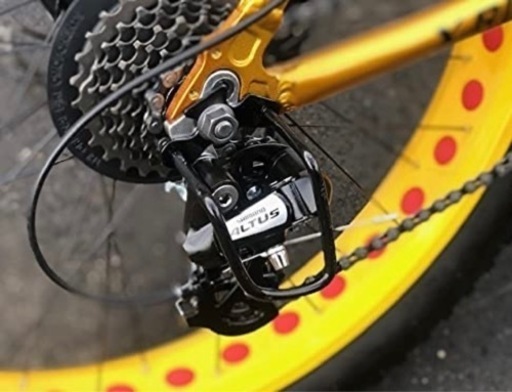 軽量アルミフレーム Shimano24段変速 ALTUS搭載 26インチ極太タイヤ ゴールド ビーチクルーザー！