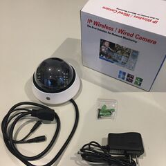 IPネットワークカメラ　ドーム型/白　防犯カメラ　ペット見守り　...