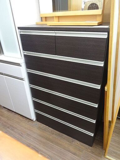 札幌 引き取り ニトリ ハイチェスト/タンス トラウト 80 洋服ダンス こげ茶系