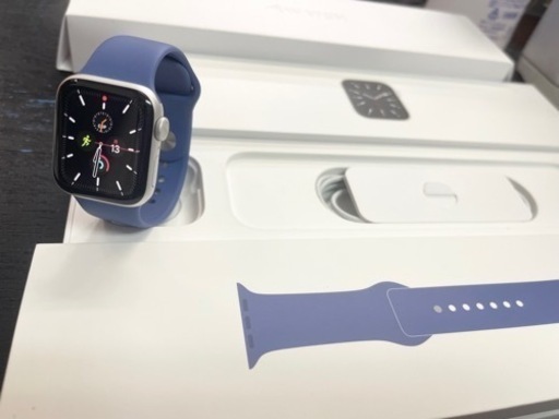 【美品】アップルウォッチ6 40mm gps シルバーアルミニウム ブルースポーツバンド