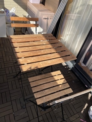 IKEA 室外用テーブルとチェア3点セット
