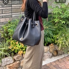 値下げ！ナノユニバース　巾着トートバッグ　ブラック
