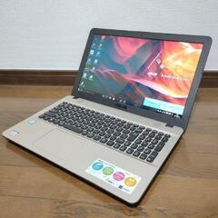 【Core i5+SSDでサクサク動作♫】　ASUS　オシャレなデザイン　高性能core i5  メモリ4GB　新品高速SSD240GB ノートパソコン PC Windows10 テンキー付きキーボード　無線LAN　Wi-Fi　セットアップ済み　すぐ使える♪　DVDドライブ　パソコン　15.6インチ液晶 バッテリー稼働可能◎