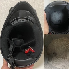 中古インナーバイザー付きオフロードフルフェイスヘルメットの画像