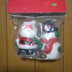 クリスマスキャンドル　⛄雪だるま　2個セット　未使用　アンティーク　長期保管品　の画像