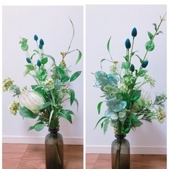 フェイクグリーン　造花　花瓶　美品　IKEA