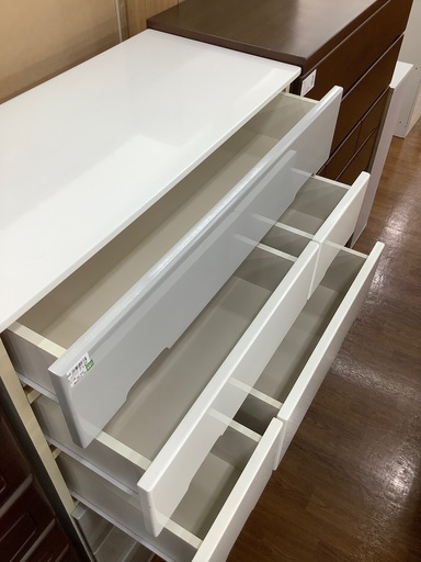 6段チェスト　グレー×ホワイト