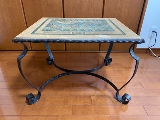 【お話中】アンティークテーブル　世界地図　ねこ足