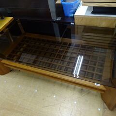 値下げしました！　格子棚付ガラステーブル　【愛品倶楽部柏店】 の画像