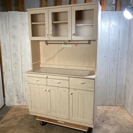 【2/18 終 YK】ユーアイ オレンジシリーズ キッチンボード K-115 カントリー調 カップボード 食器棚 キッチン 収納 菊倉TK