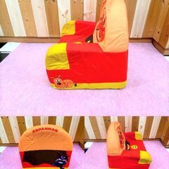 やわらかっ☆彡　アンパンマン１人掛けキッズソファー　400×400×370　ぶつかっても痛くない!!　柔らか素材　アンパンマンの魅力満点♪の画像