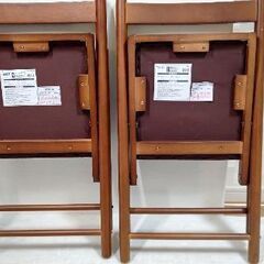 ニトリ 折りたたみ木製チェア リューク DBR ２脚セットでの画像