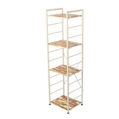 【ワケアリ新品】天然アカシア材使用のオープンシェルフC（棚板S4段）