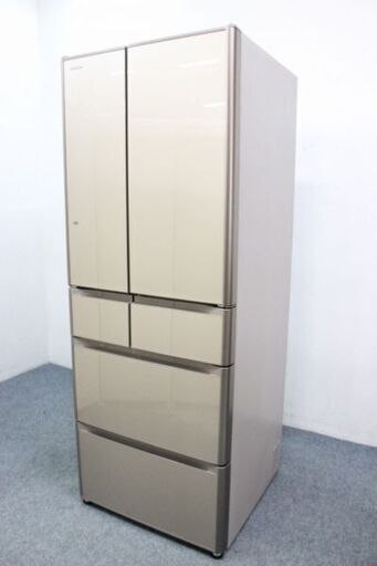 日立 6ドア冷凍冷蔵庫 自動製氷 真空チルド 517L R-G5200F(XN)クリスタルシャンパン 2015年製 HITACHI  中古家電 店頭引取歓迎 R4764)