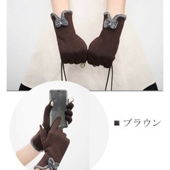 新品カラー選択・パープルレッドブラウン●裏起毛防寒手袋スマホ対応レディース女性用の画像