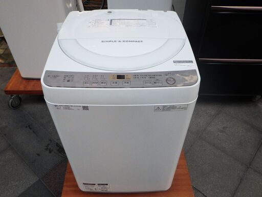 新春セール開催 15,000円を13,000円シャープ 洗濯機 ES-GE6C-W 6キロ 2018年製 全自動電気洗濯機 SHARP