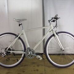 クロスバイク FUJI  PALETTE  ホワイト B615☆22800円スタート☆整備済み スポーツ中古自転車 FUJI PALETTE