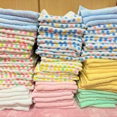 ★取引中・83枚まとめて!!一度のみ少し使用・薄手のフェイスタオ...