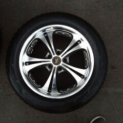 ブリザック  235/55R18   DM-V2  メッキ 深リム 18インチ アルミ付 4本セット PCD 114.3 5穴 8.0J ET38 アルファード の画像